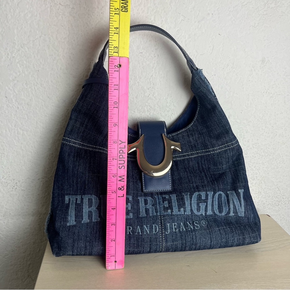 True Religion Denim Hobo Bag Y2K Blue Shoulder - Picture 6 of 14